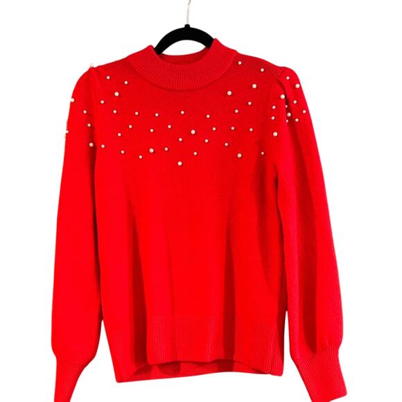 Cece red pearl sweater - Picture 1 of 2